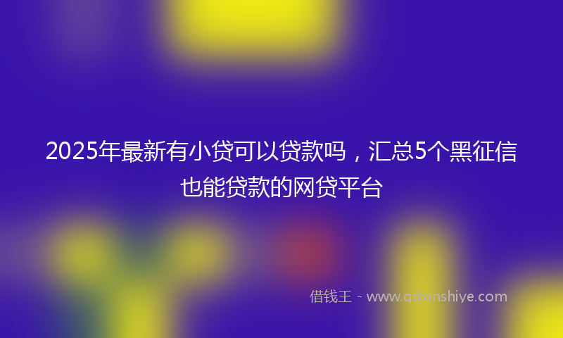 2025年最新有小贷可以贷款吗，汇总5个黑征信也能贷款的网贷平台