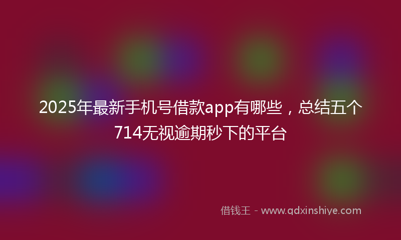 2025年最新手机号借款app有哪些，总结五个714无视逾期秒下的平台