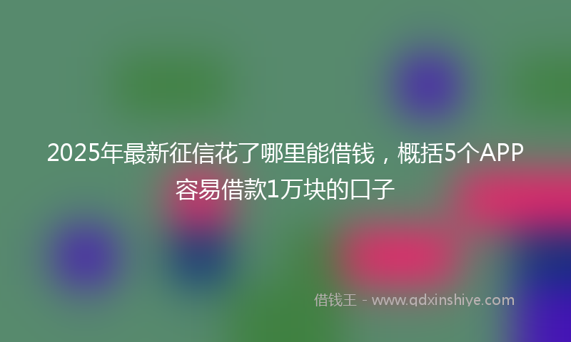 2025年最新征信花了哪里能借钱，概括5个APP容易借款1万块的口子