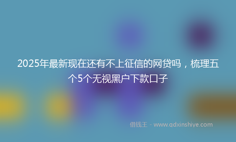 2025年最新现在还有不上征信的网贷吗，梳理五个5个无视黑户下款口子