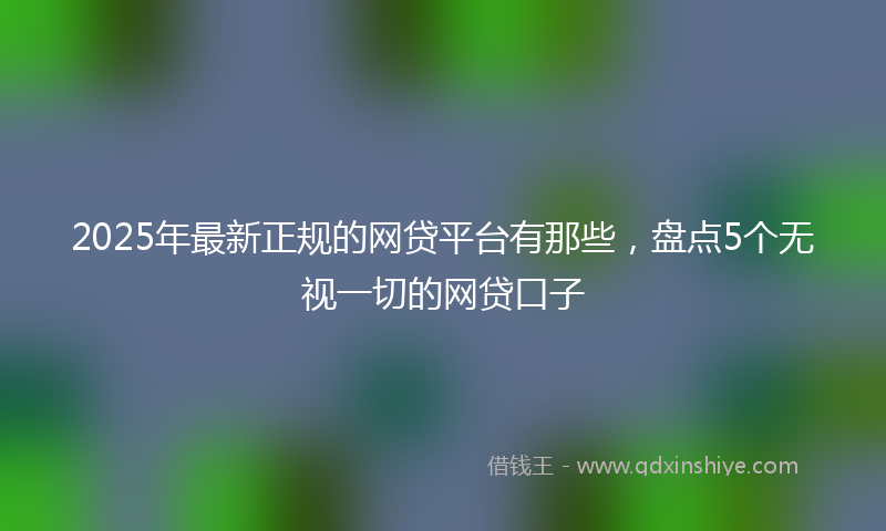 2025年最新正规的网贷平台有那些，盘点5个无视一切的网贷口子