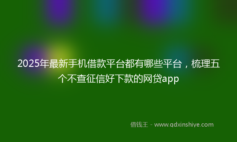 2025年最新手机借款平台都有哪些平台，梳理五个不查征信好下款的网贷app