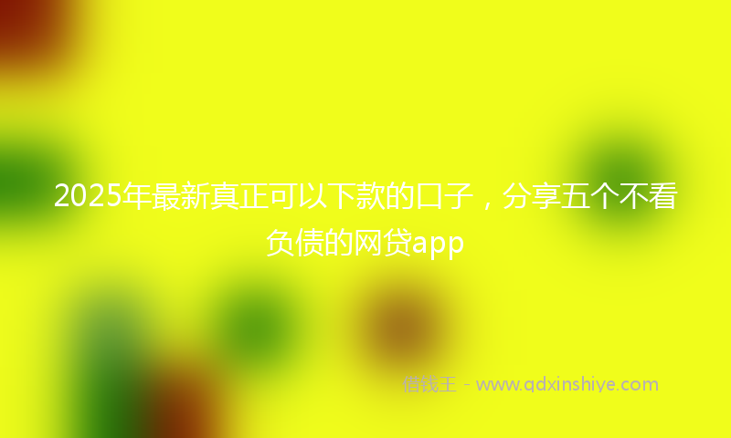 2025年最新真正可以下款的口子，分享五个不看负债的网贷app