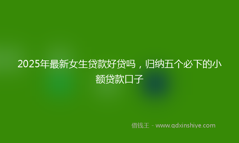 2025年最新女生贷款好贷吗，归纳五个必下的小额贷款口子