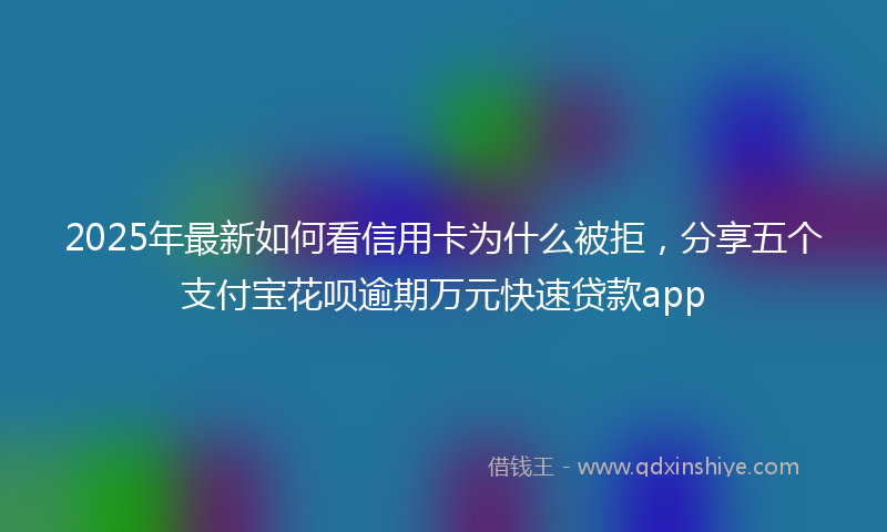 2025年最新如何看信用卡为什么被拒，分享五个支付宝花呗逾期万元快速贷款app
