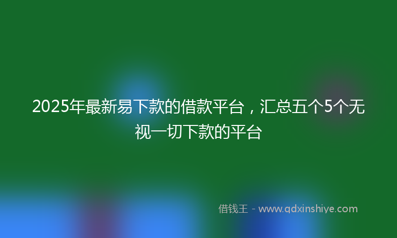 2025年最新易下款的借款平台，汇总五个5个无视一切下款的平台
