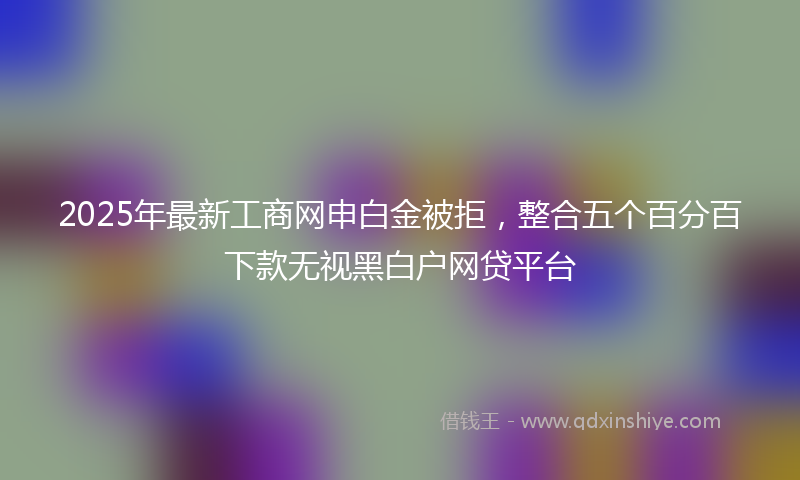 2025年最新工商网申白金被拒，整合五个百分百下款无视黑白户网贷平台