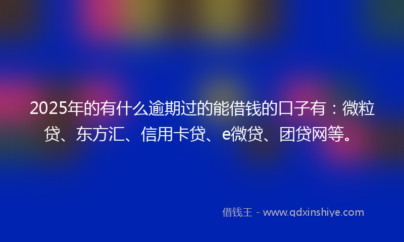 2025年的有什么逾期过的能借钱的口子有：微粒贷、东方汇、信用卡贷、e微贷、团贷网等。