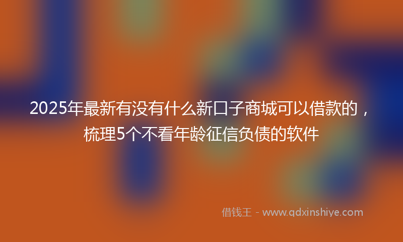 2025年最新有没有什么新口子商城可以借款的，梳理5个不看年龄征信负债的软件