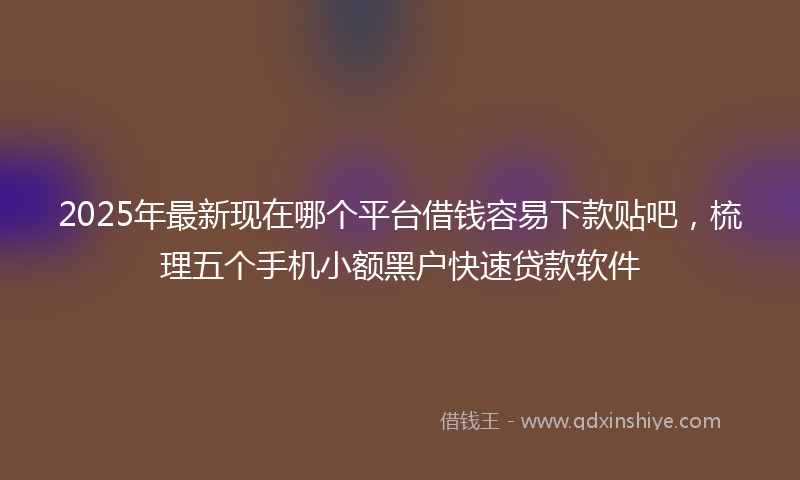 2025年最新现在哪个平台借钱容易下款贴吧，梳理五个手机小额黑户快速贷款软件