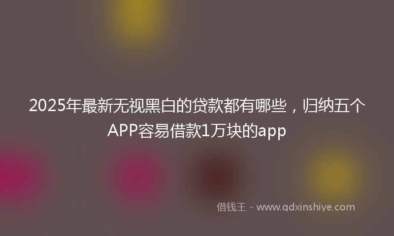 2025年最新无视黑白的贷款都有哪些，归纳五个APP容易借款1万块的app
