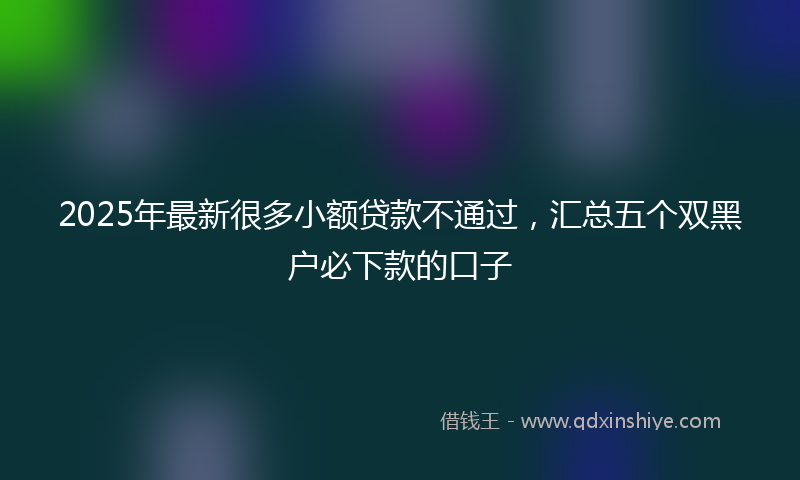2025年最新很多小额贷款不通过，汇总五个双黑户必下款的口子