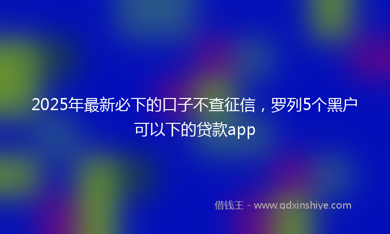 2025年最新必下的口子不查征信，罗列5个黑户可以下的贷款app
