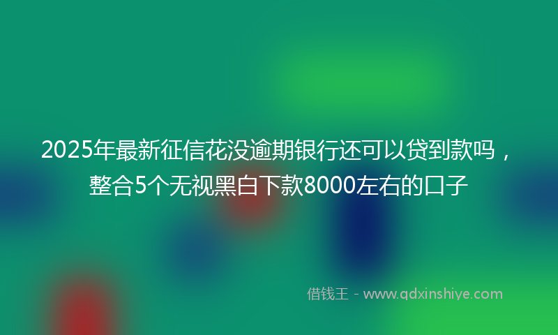 2025年最新征信花没逾期银行还可以贷到款吗，整合5个无视黑白下款8000左右的口子
