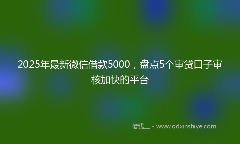 2025年最新微信借款5000，盘点5个审贷口子审核加快的平台