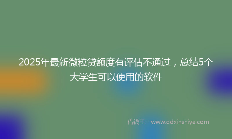 2025年最新微粒贷额度有评估不通过，总结5个大学生可以使用的软件