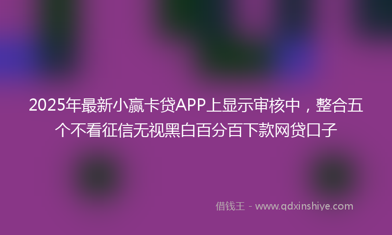 2025年最新小赢卡贷APP上显示审核中，整合五个不看征信无视黑白百分百下款网贷口子