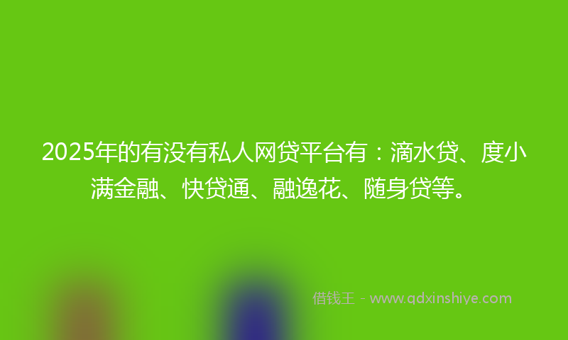 2025年的有没有私人网贷平台有：滴水贷、度小满金融、快贷通、融逸花、随身贷等。