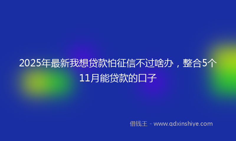 2025年最新我想贷款怕征信不过啥办，整合5个11月能贷款的口子