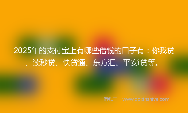 2025年的支付宝上有哪些借钱的口子有：你我贷、读秒贷、快贷通、东方汇、平安i贷等。