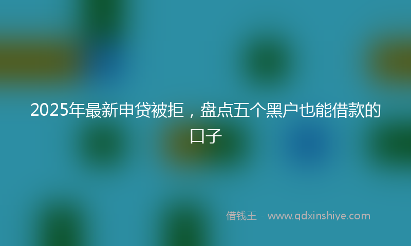 2025年最新申贷被拒，盘点五个黑户也能借款的口子