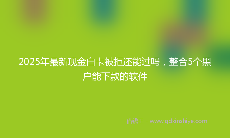 2025年最新现金白卡被拒还能过吗，整合5个黑户能下款的软件