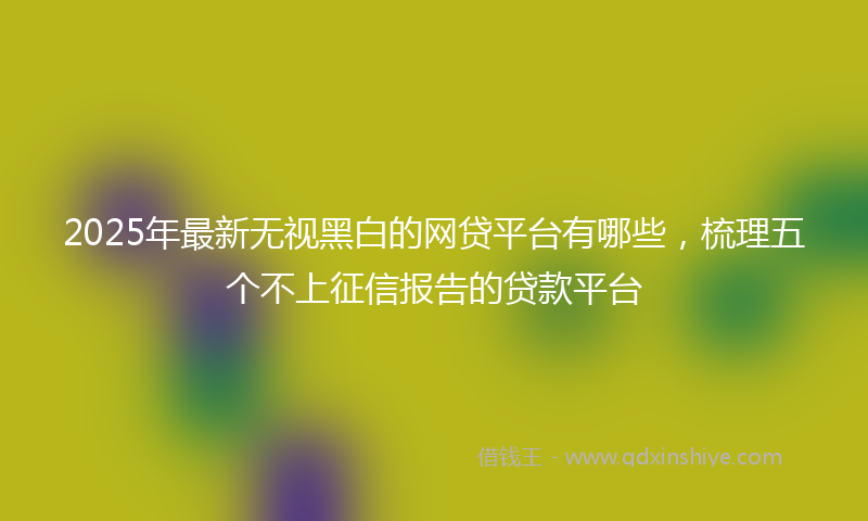 2025年最新无视黑白的网贷平台有哪些，梳理五个不上征信报告的贷款平台