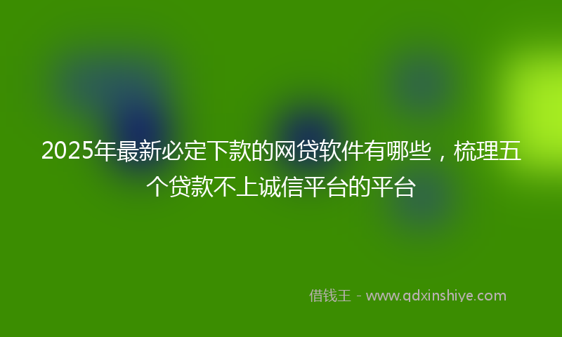 2025年最新必定下款的网贷软件有哪些，梳理五个贷款不上诚信平台的平台