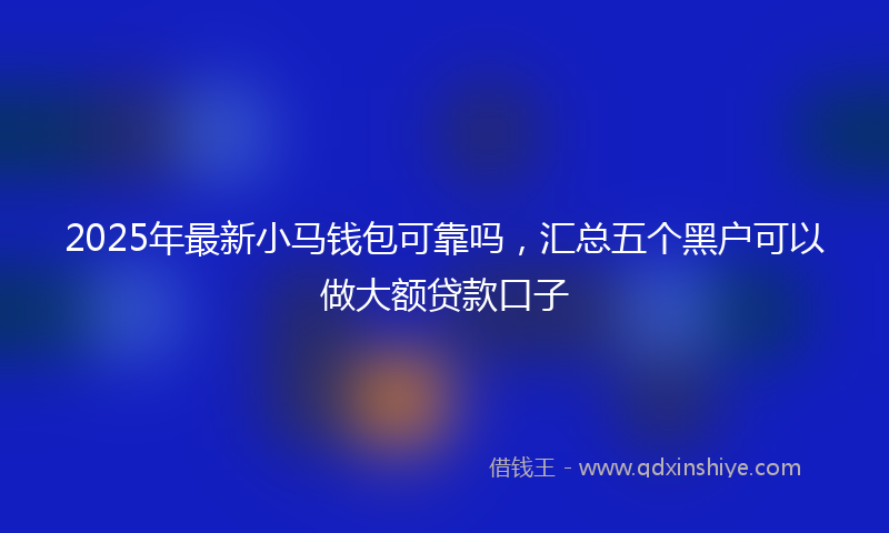 2025年最新小马钱包可靠吗，汇总五个黑户可以做大额贷款口子