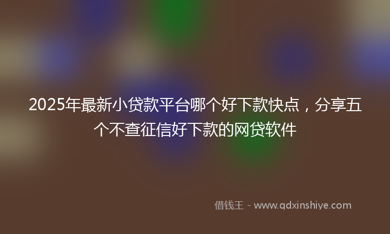 2025年最新小贷款平台哪个好下款快点，分享五个不查征信好下款的网贷软件