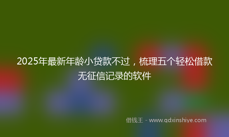 2025年最新年龄小贷款不过，梳理五个轻松借款无征信记录的软件