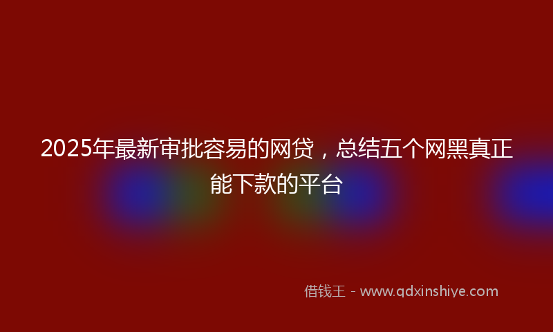 2025年最新审批容易的网贷，总结五个网黑真正能下款的平台