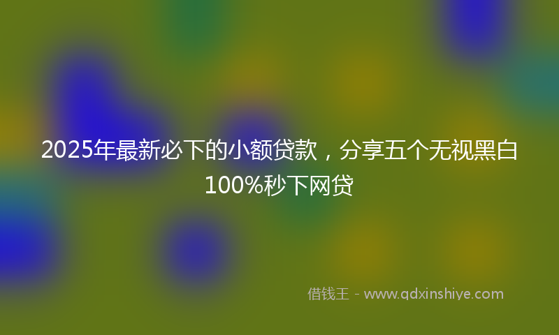 2025年最新必下的小额贷款，分享五个无视黑白100%秒下网贷