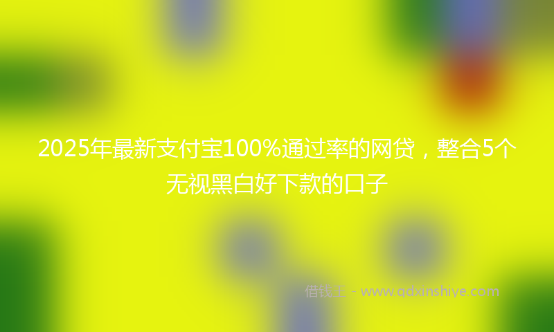 2025年最新支付宝100%通过率的网贷，整合5个无视黑白好下款的口子
