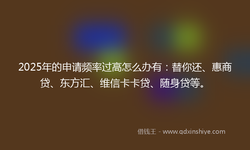 2025年的申请频率过高怎么办有：替你还、惠商贷、东方汇、维信卡卡贷、随身贷等。
