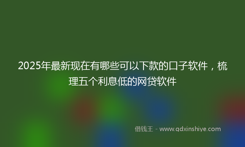 2025年最新现在有哪些可以下款的口子软件，梳理五个利息低的网贷软件