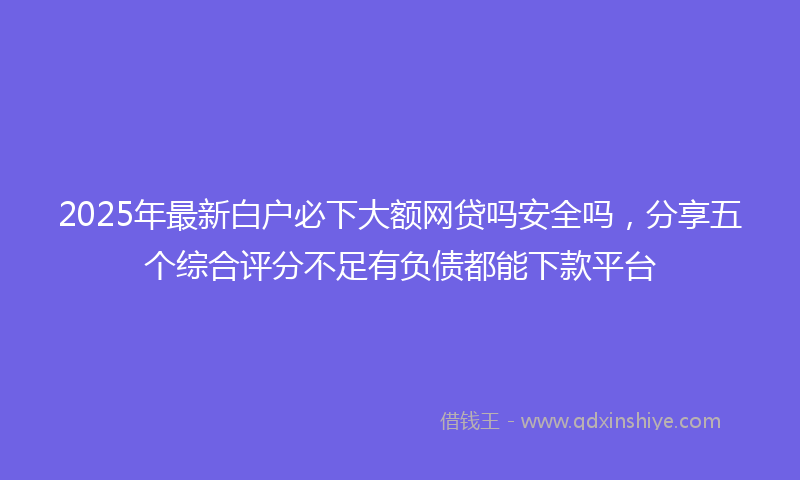 2025年最新白户必下大额网贷吗安全吗，分享五个综合评分不足有负债都能下款平台