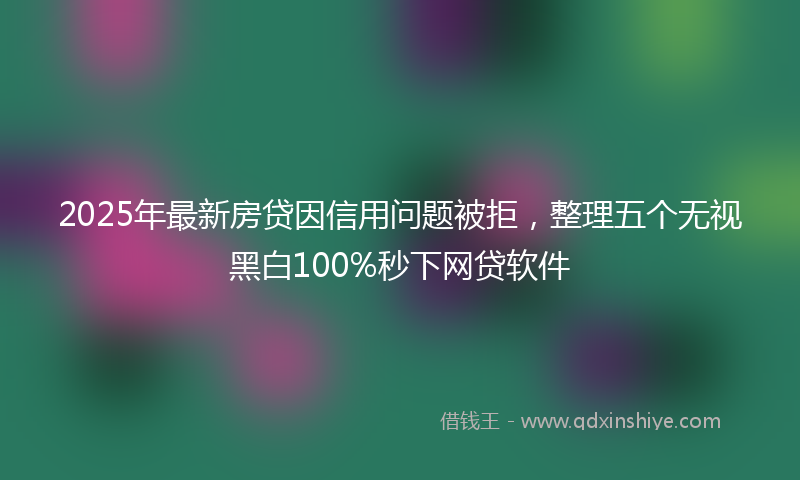 2025年最新房贷因信用问题被拒，整理五个无视黑白100%秒下网贷软件