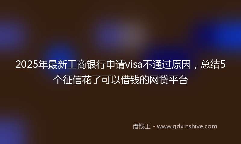 2025年最新工商银行申请visa不通过原因，总结5个征信花了可以借钱的网贷平台