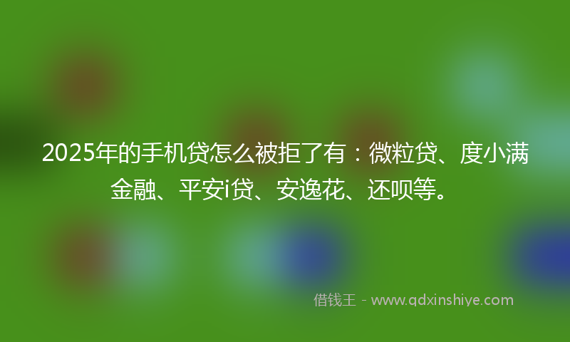2025年的手机贷怎么被拒了有：微粒贷、度小满金融、平安i贷、安逸花、还呗等。