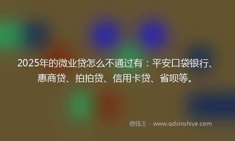 2025年的微业贷怎么不通过有：平安口袋银行、惠商贷、拍拍贷、信用卡贷、省呗等。