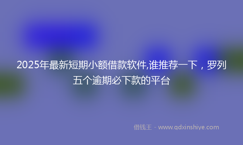 2025年最新短期小额借款软件,谁推荐一下，罗列五个逾期必下款的平台