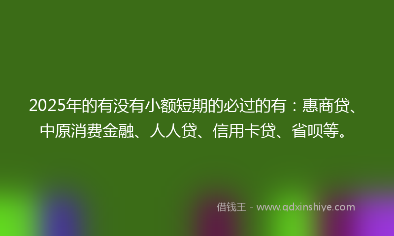 2025年的有没有小额短期的必过的有：惠商贷、中原消费金融、人人贷、信用卡贷、省呗等。