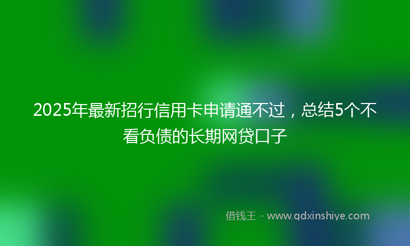 2025年最新招行信用卡申请通不过，总结5个不看负债的长期网贷口子