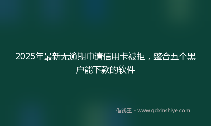 2025年最新无逾期申请信用卡被拒，整合五个黑户能下款的软件