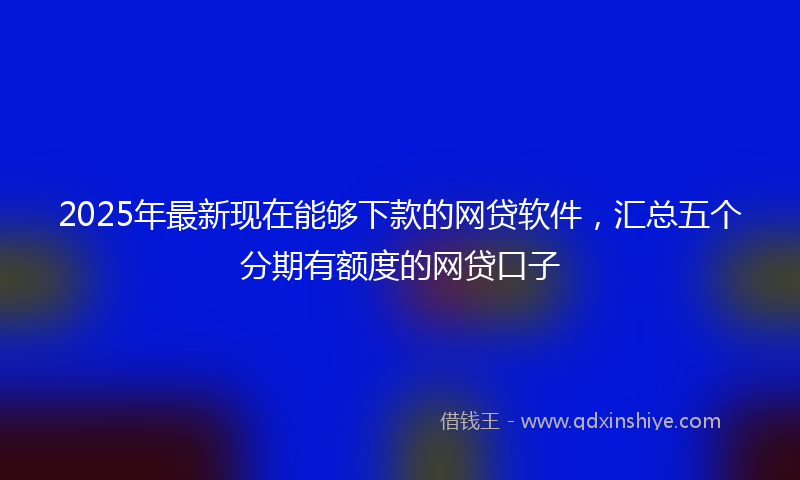 2025年最新现在能够下款的网贷软件，汇总五个分期有额度的网贷口子