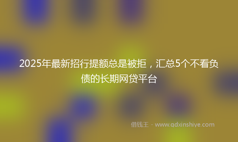 2025年最新招行提额总是被拒，汇总5个不看负债的长期网贷平台