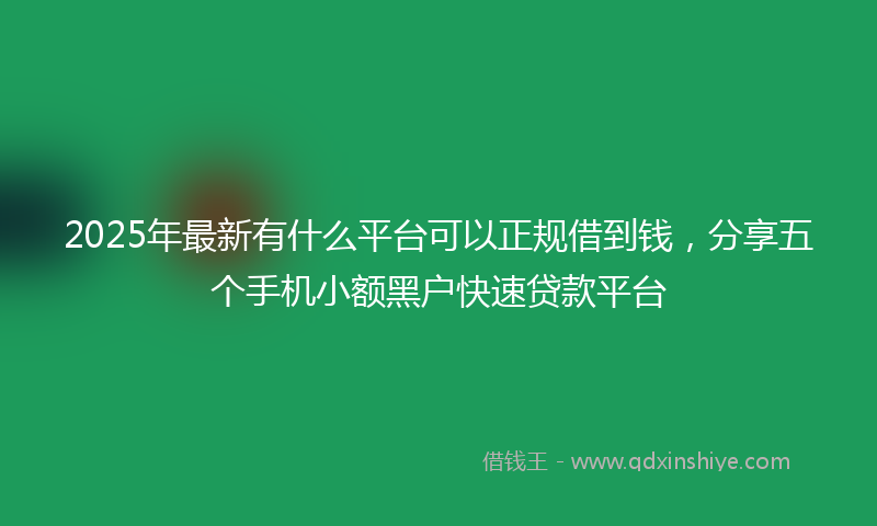 2025年最新有什么平台可以正规借到钱，分享五个手机小额黑户快速贷款平台