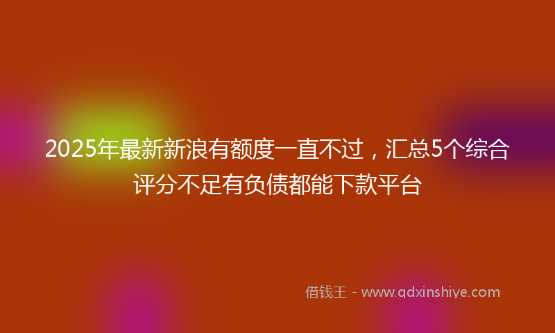 2025年最新新浪有额度一直不过，汇总5个综合评分不足有负债都能下款平台