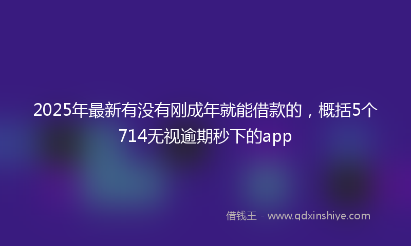 2025年最新有没有刚成年就能借款的，概括5个714无视逾期秒下的app